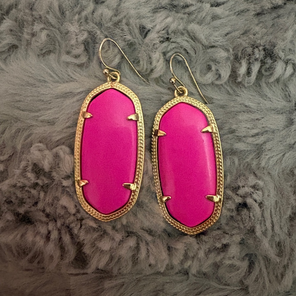 Kendra Scott Magenta Drop Earrings